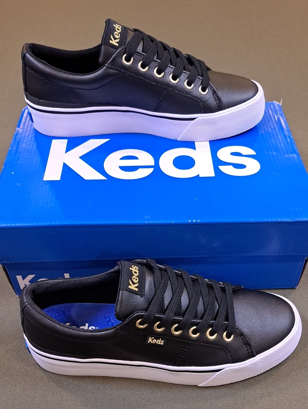 Keds Jump Kick Duo Leather Lace Up Sneaker - Color: Black - Size: 7